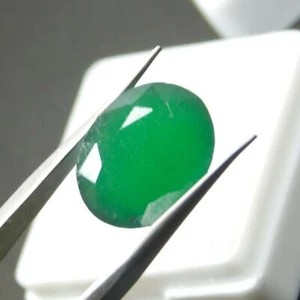 CERTIFIED Loose Gemstone 9.25 Ct Natural Green Colombian Emerald Oval Cut - Picture 1 of 11