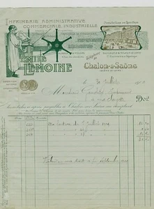 Dépt 71 - Chalon sur Saône 4 Rue des Jacobins - Superbe Entête Imprimerie 1909 - Imagen 1 de 1