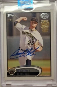 GERRITT COLE 2013 Topps Pro Debut Rookie 1/1 Buyback '20 Sig Series Auto YANKEES - Picture 1 of 3