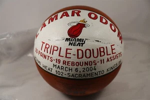 Juego Lamar Odom Miami Heat usado galardonado baloncesto de la NBA por triple doble RARO - Imagen 1 de 4