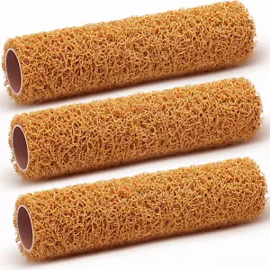3 Pcs Textured Paint Roller Set 9Inch Brown for Walls Ceiling DIY - Picture 1 of 12