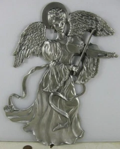 Vintage Cast Seagull Pewter Angel Wall Hanger 11” tall 1993 Etain Zinn - Picture 1 of 4