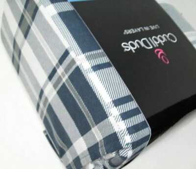 Funda nórdica Cuddl Duds azul oscuro gris a cuadros de franela de peso pesado king 2 fundas Foto 1 de 4