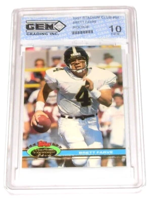 Tarjeta de novato Stadium Club 1991 #94 Brett Favre gema como nueva 10 Foto 1 de 2