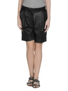 Women's Elastic Waist Genuine Lambskin Leather Shorts NightOut Shorts, All Sizes - Picture 1 of 3