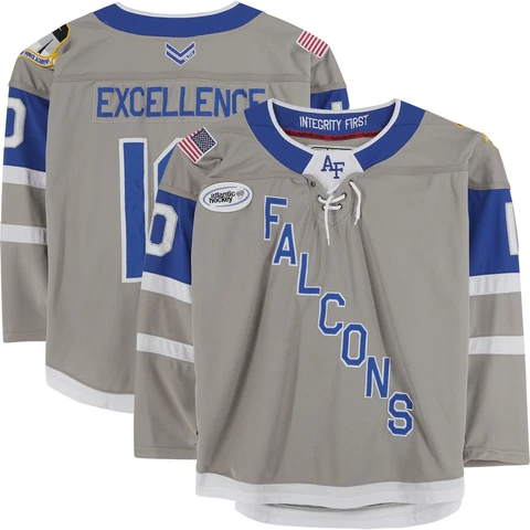 Air Force Falcons Team-Issued #10 Gray & Blue Jersey Hockey Program-Sz L Cover