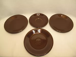 MODERN FIESTAWARE SET OF 3~ 7" ROUND SNACK PLATES & 1~5 1/4" SAUCER PLATE~BROWN - Picture 1 of 12