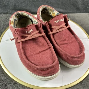 HEY DUDE Wally Break Rojo Hombre 7 Mujer 9 Euro 40 Slip-On Lona Comodidad - Imagen 1 de 7