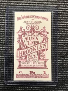 ¡ERROR! Topps Allen and Ginter Jeff McNeil Brooklyn Back Mini 2020/25 NY Mets - Imagen 1 de 2