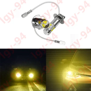 2x H3  Amber 50W LED Headlight Bulbs Kit Fog Lamp Driving Light DRL Lamp - Foto 1 di 7