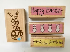 (4) Ostern Gummistempel, Holz montiert, Stampabilities und Studio G, neu - Bild 1 von 2