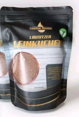 Lausitzer Leinkuchen gemahlen 350g Presskuchen aus Leinsamen Leinöl fürs Müsli - Bild 1 von 4