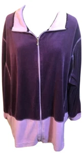 Lila & Lavendel Velour Jacke Damen 3X Reißverschluss vorne leicht gebraucht Y2K 90’s - Bild 1 von 3