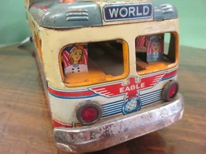 Vintage Tin Friction World Eagle Panoramic Overland Bus Toy - Picture 1 of 8