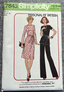 VTG Simplicity Sewing Pattern 7843 Personal Fit - Dress Pants - Sz 10 & 12 UNCUT - Picture 1 of 4