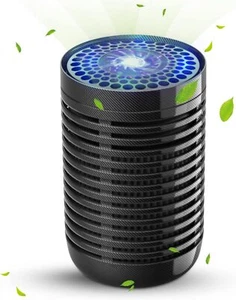 Mini Car Air Purifier with True HEPA, Removes Smoke, Dust, Pollen for Travel - Picture 1 of 6