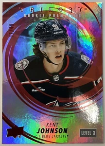 Kent Johnson 2022-23 Upper Deck Trilogy Hockey Rookie Premiers Red Level 3 /49 - Picture 1 of 2