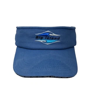 Big Island Strapback Sun Visor Hat Blue OSFA Solid Hawaiian Headwear - Picture 1 of 7