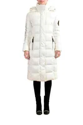 Nueva Chaqueta Parka Larga $850 Plein Sport Para Mujer Blanca Con Capucha Logo Cremallera XL Foto 1 de 4