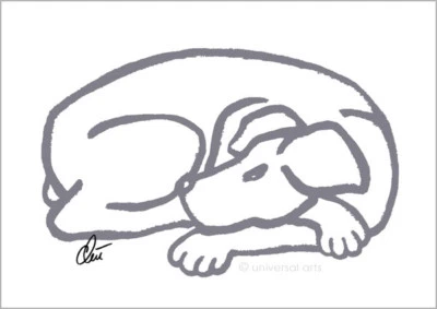 JACQUELINE DITT - Dog - Grey A3 sign.ltd.Original Druck Grafik Hund Hunde Bild  - Bild 1 von 3