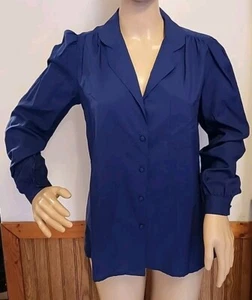 NEW Vintage 80s Jasara Sheer Poly Button Cuff Blouse (Many Colors)     Upstrclt1 - Picture 1 of 3