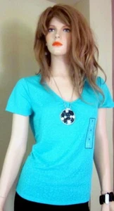J2 Lace top blouse Jaclyn Smith Girls women Sz S Textured T Shirt Green NEW - Picture 1 of 8