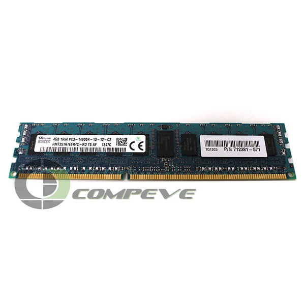 Hynix 4GB PC3-14900 HMT351R7EFR4C 240-Pin 1866MHz Memory Module 712381-571 RAM - Image 1 of 1