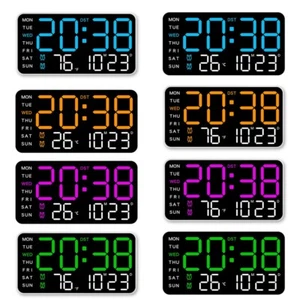 Brightness Adjustable LED Digital Table Wall Clock with Temperature Display - Picture 1 of 61