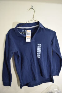 Greendog BOYS S 7 Long Sleeve Pique Cotton Polo Shirt Blue School Uniform NEW - Picture 1 of 9