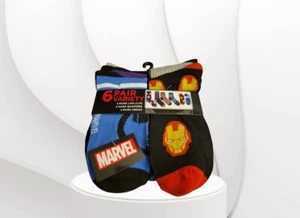 Marvel Superhero Novelty Socks 6 Pairs Variety Pack Size 6 To 12 - Bild 1 von 10