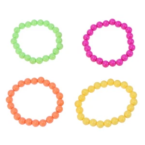 4 Stück Kunststoff Perlen Armband bunte Armbänder Schmuck Party für - Bild 1 von 12