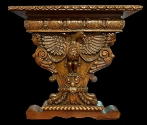 ANTIKE SKULPTUR ADLER & NACKTE FRAU RENAISSANCE GESCHNITZT FIGUR BIBLIOTHEKSTISCH - Bild 1 von 24