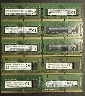 LOT OF 10 - Mixed Brands 8GB 1Rx8 (DDR4-2400Mhz) SODIMM Memory - Image 1 of 2
