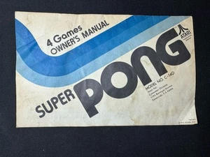 Atari Super Pong C-140 solo manual - original vintage daños por agua - Imagen 1 de 6