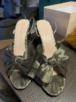 Loeffler Randall Camelia Plisado Lazo Tacón Champagne Talla 11 Foto 1 de 4