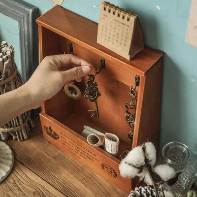 Wall Key Holder Organizer Sturdy Rustic Wall Mounted for Locker Bedroom Door - Image 1 of 4