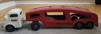 VTG Structo Auto Transport Car Carrier 1950's COE Truck w/ Trailer No 706 USA - Image 1 of 4