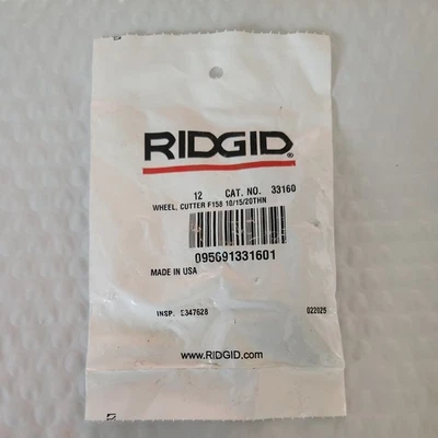 Pack of 12 Ridgid 33160 10 15 20THN Thin Wheel Tube Cutter Replacement New - Image 1 of 3