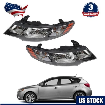 Pair Headlights For 2010 2011 2012 2013 Kia Forte/Forte Koup Halogen L+R W/Bulbs - Image 1 of 4