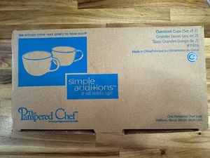 Pampered Chef Simple Additions Set di 2 tazzine da caffè oversize bianco #1976 - Foto 1 di 5