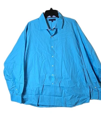 Tommy Hilfiger Shirt Mens 18 36/37 Large Blue Button Down Long Sleeve - Image 1 of 4