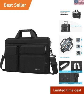Bolsa multifuncional preta para laptop 15,6 polegadas - Perfeita para viagens e trabalho - Imagem 1 de 4