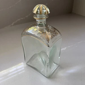Decanter liquore vintage in vetro metà secolo 1060 con accenti oro pesante - Foto 1 di 13