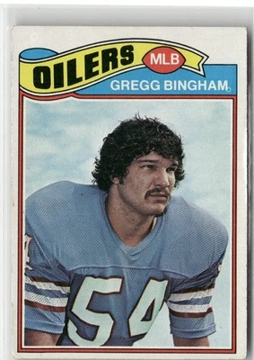 1977 Topps Gregg Bingham #366 Houston Oilers VG - Image 1 of 2