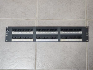 MOD-TAP 48 PORT RACK MOUNT PATCH PANEL NETWORKING CAT5 CAT5E CAT6 BLACK - Picture 1 of 8