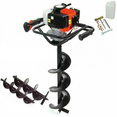 Mototrivella a scoppio trivella trivellatrice a miscela 52CC 2.3CV con 3 punte - Immagine 1 di 4