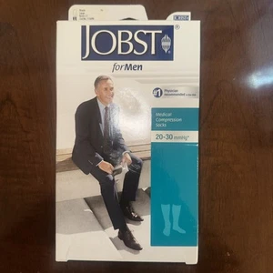 Jobst Mens Medical Compression Socks Large Black Knee CT 20-30 mmHg NEW IN BOX - Picture 1 of 3