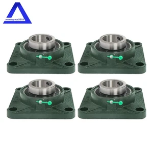 4Piece UCF211-32 Pillow Block Flange Bearing 2" Bore 4 Bolt Solid Base New - Picture 1 of 12