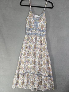 Sincerely Jules Large Maxi Dress Tank Colorful Floral Cottagecore Teir Vneck - Picture 1 of 10