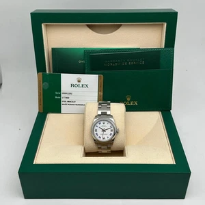 Rolex Oyster Perpetual 31 mm Steel White Roman Dial Automatic Watch 177200 - Picture 1 of 19